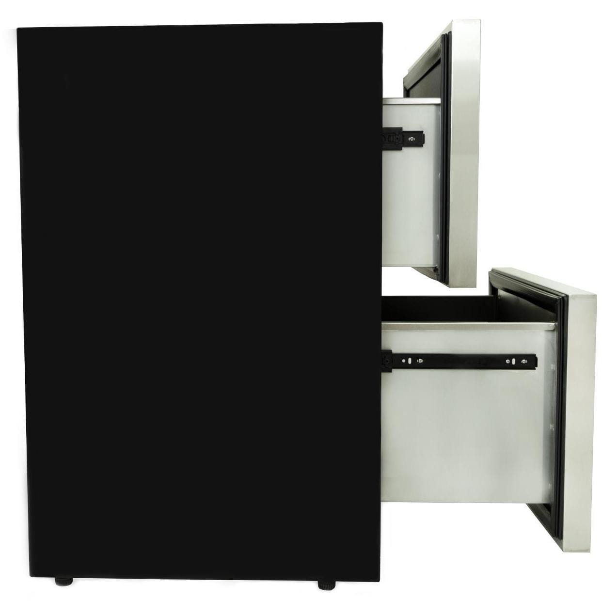Blaze BLZ-SSRF-DBDR5.1 - 5.1 Cu. Ft. Outdoor Rated Stainless Steel Double Drawer Refrigerator - Side View thumbnail