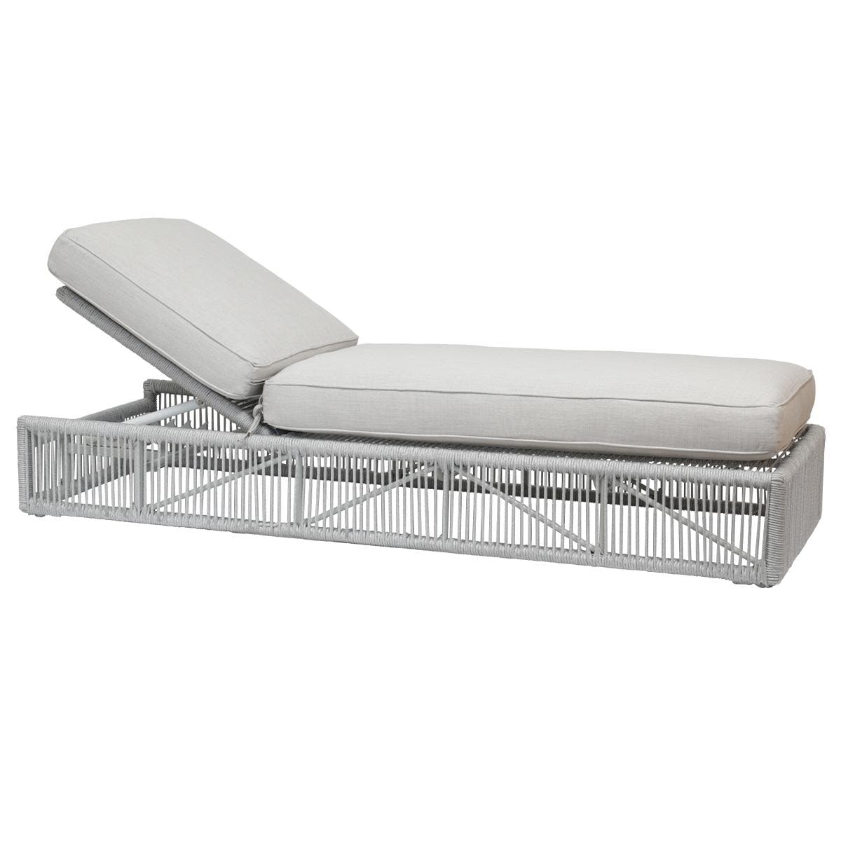 Miami Woven Rope Chaise Lounge in Silver/Echo Ash by Sunset West
