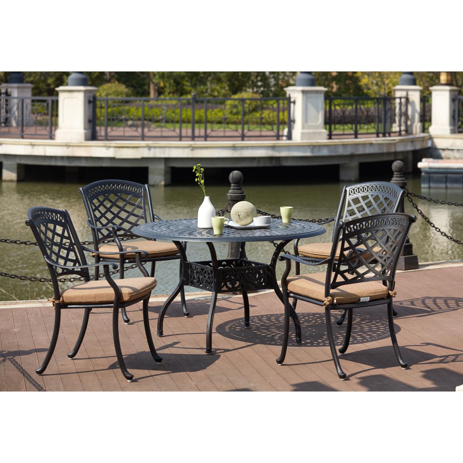 Darlee Sedona 5 Piece Cast Aluminum Patio Dining Set - Antique Bronze thumbnail