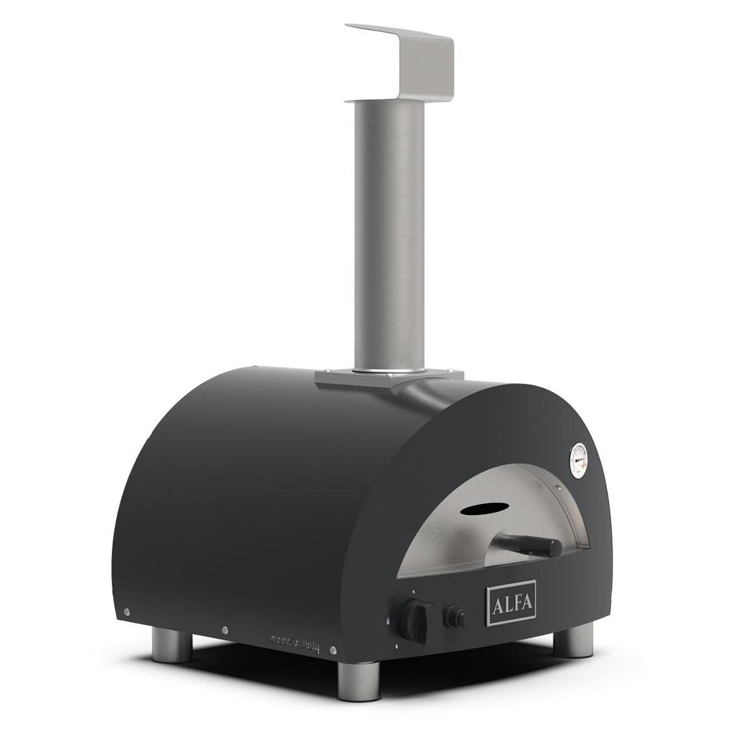 Alfa Moderno FXMD-PT-GGRA-U Portable Pizza Oven Ardesia Grey - Front Angled View - White Background thumbnail
