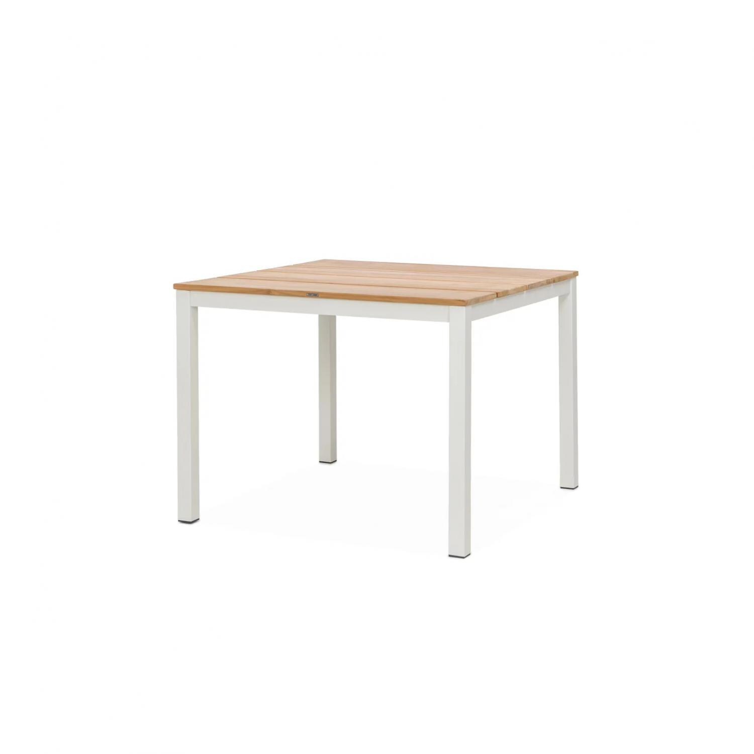 Teak + Table Barbados 40 Inch Square Dining Table in White - White Background thumbnail