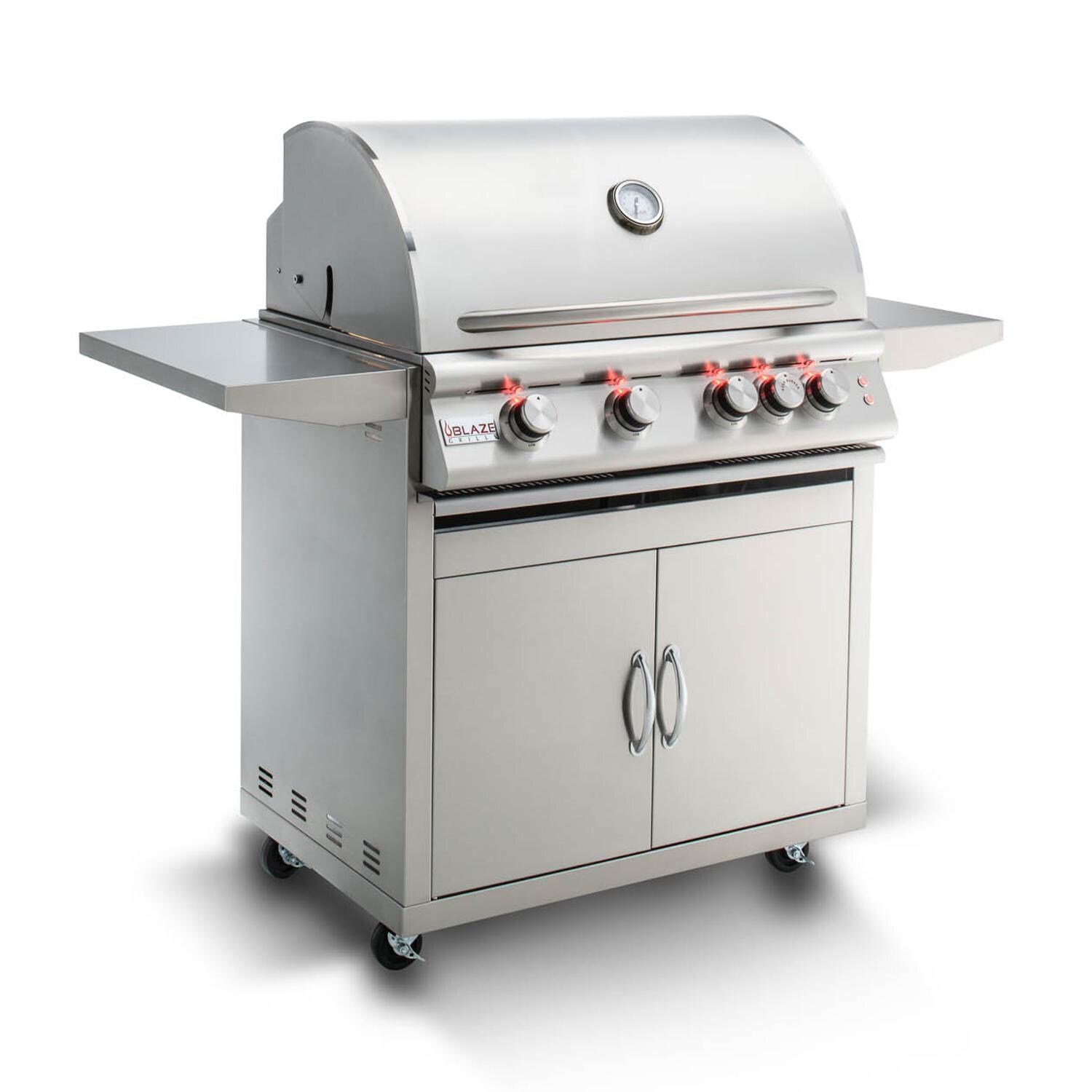 Blaze - BLZ-4LTE2-LP - Premium LTE 32-Inch 4-Burner Freestanding Propane Gas Grill - Angle View Closed thumbnail