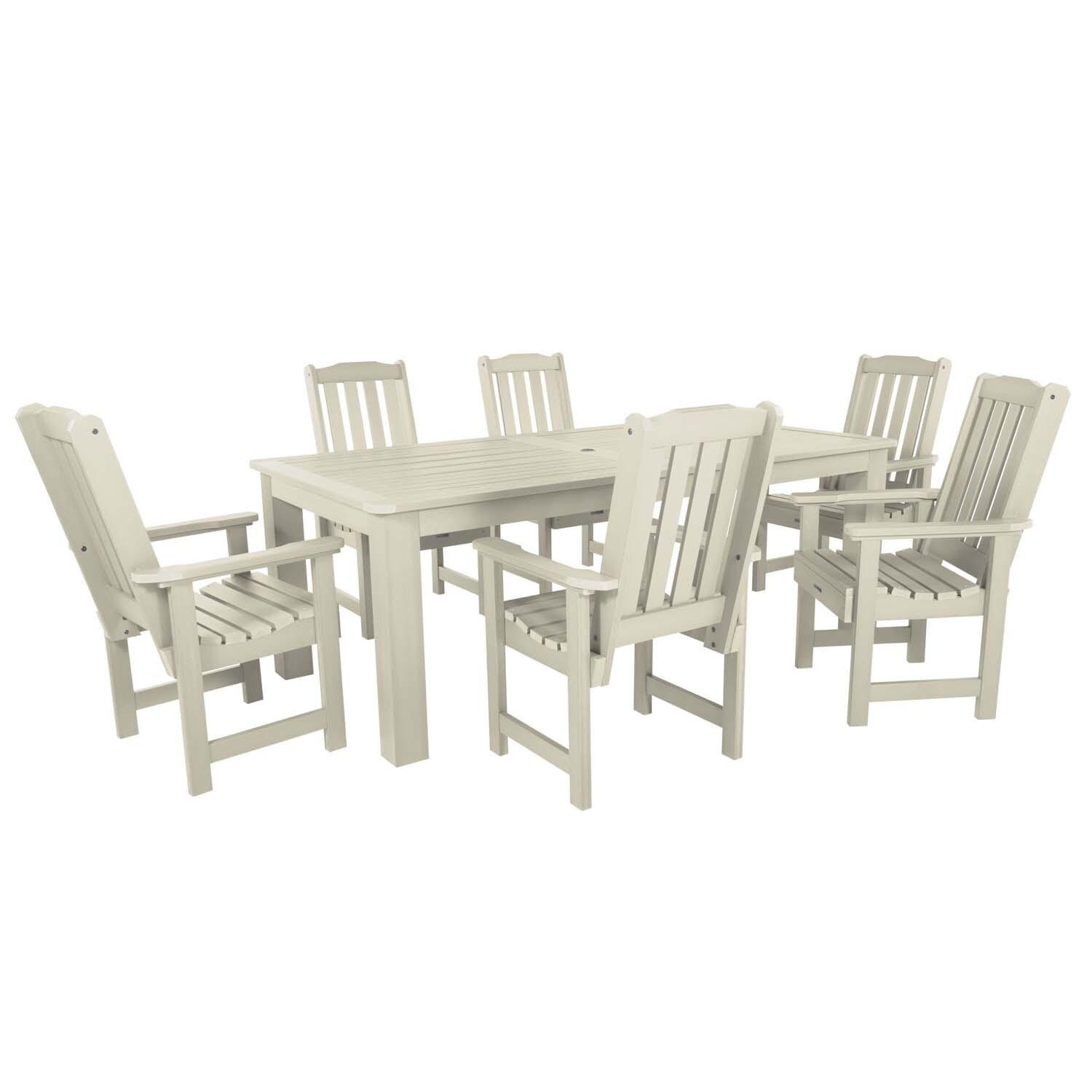Hart Lane 7 Pc Recycled Plastic Dining Set In Whitewash by Lakeview - White Background thumbnail