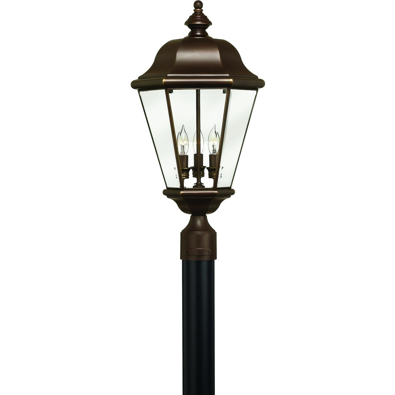 Hinkley Lighting Clifton Park Three Light 24-Inch Outdoor Post Light - Copper Bronze - 2421CB