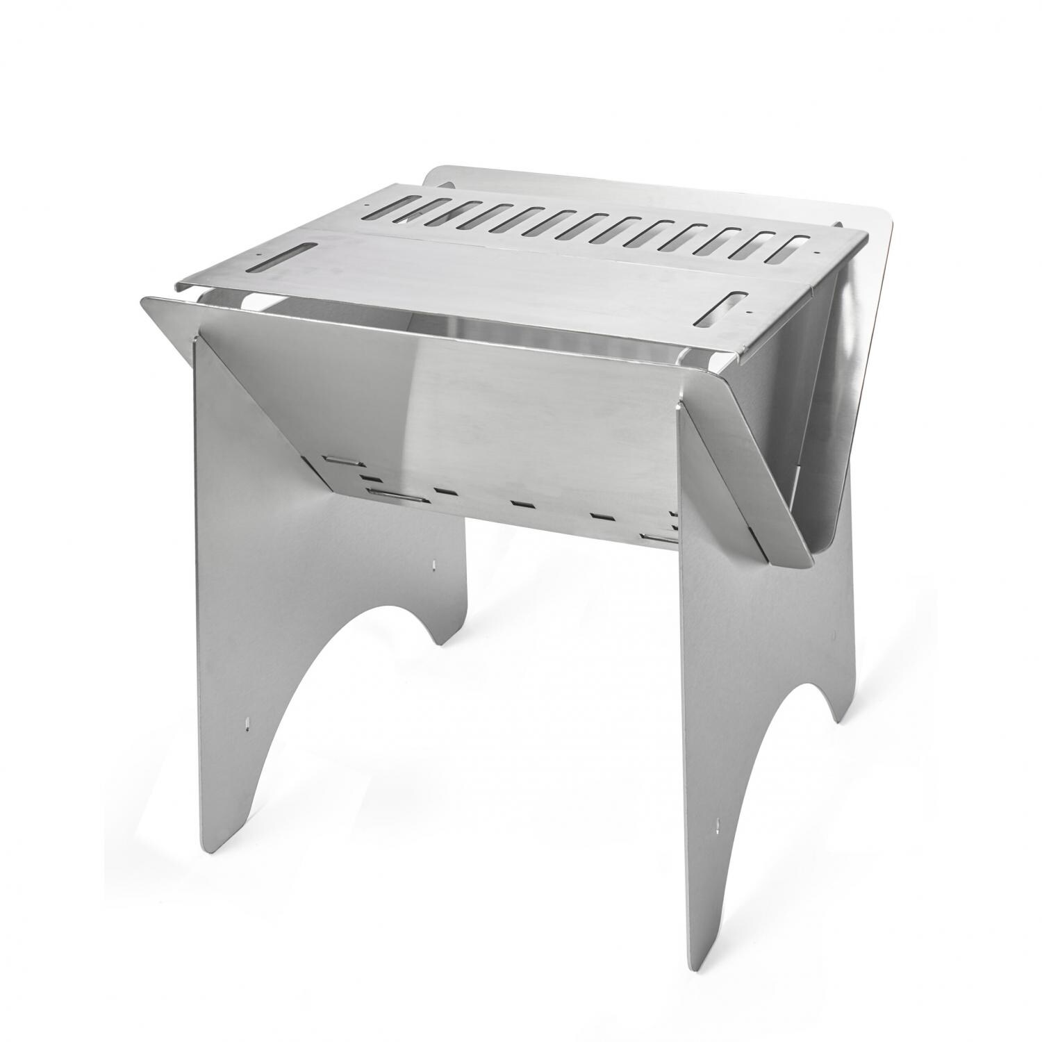 24 Inch Rectangular Stainless Steel Wood Burning Fire Pit By Pitts And Spitts