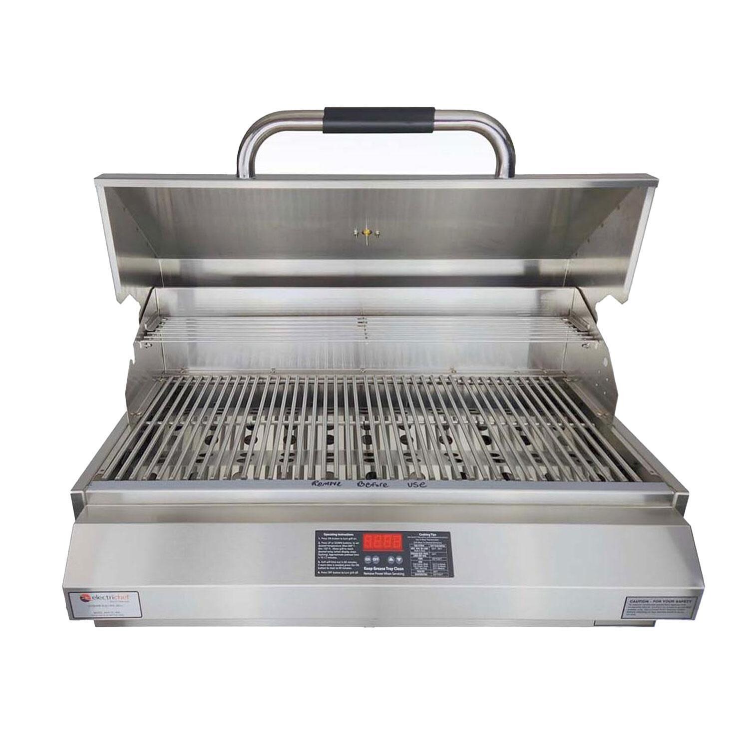 ElectricChef 4400-EC-448-I-S-32 4400 Series 32-in Built-In Electric Grill w/ Single Temp. Control - Lid Open - White Background thumbnail