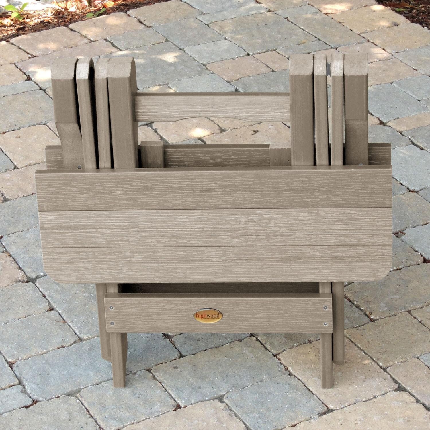 Lakeview Folding Adirondack Side Table - Woodland Brown - Folded thumbnail