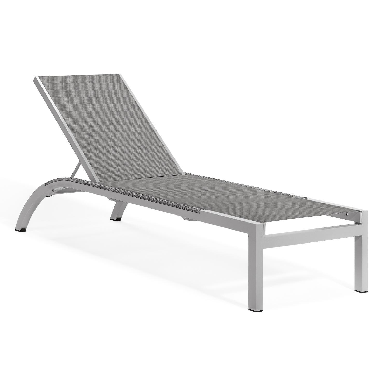 Argento Aluminum Patio Chaise Lounge W/ Wicker Side Rails - Titanium Sling thumbnail
