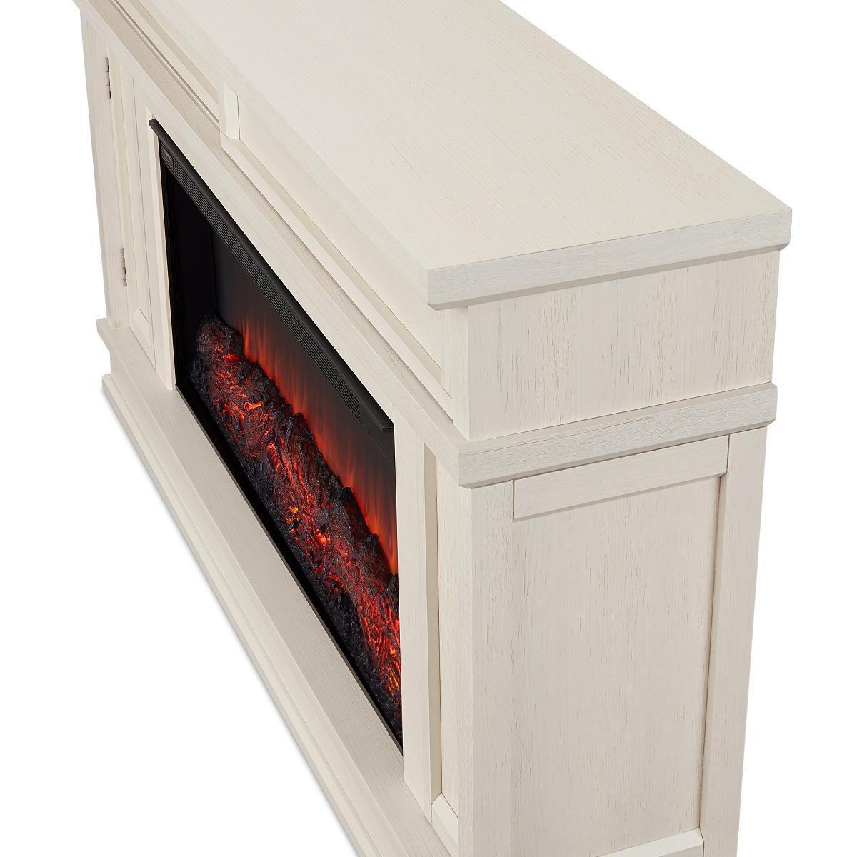 Real Flame 4020E-BNE Torrey 60-Inch Electric Fireplace Mantel - Bone White - Corner thumbnail