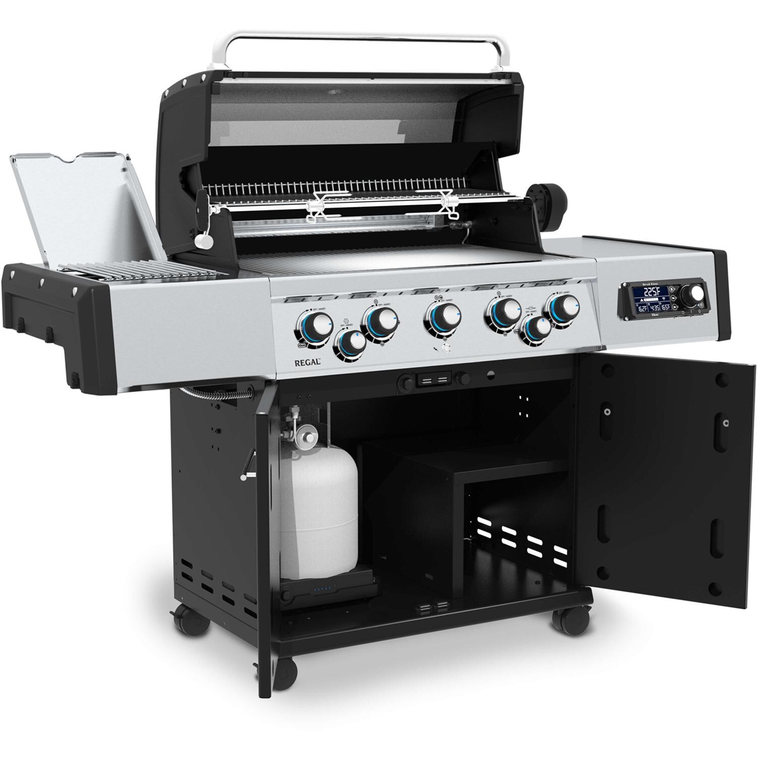 Broil King 688244 Regal Q 590 Pro IR Propane Grill - Angled Open - White Background thumbnail