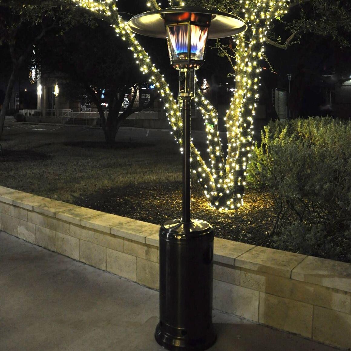 RADtec RF-SSNG  96-Inch Real Flame 40,000 BTU Natural Gas Patio Heater - Stainless Steel - Lifestyle thumbnail