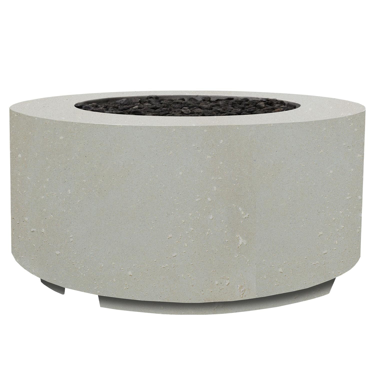 36-in Round Concrete Natural Gas Fire Pit in Limestone by XO