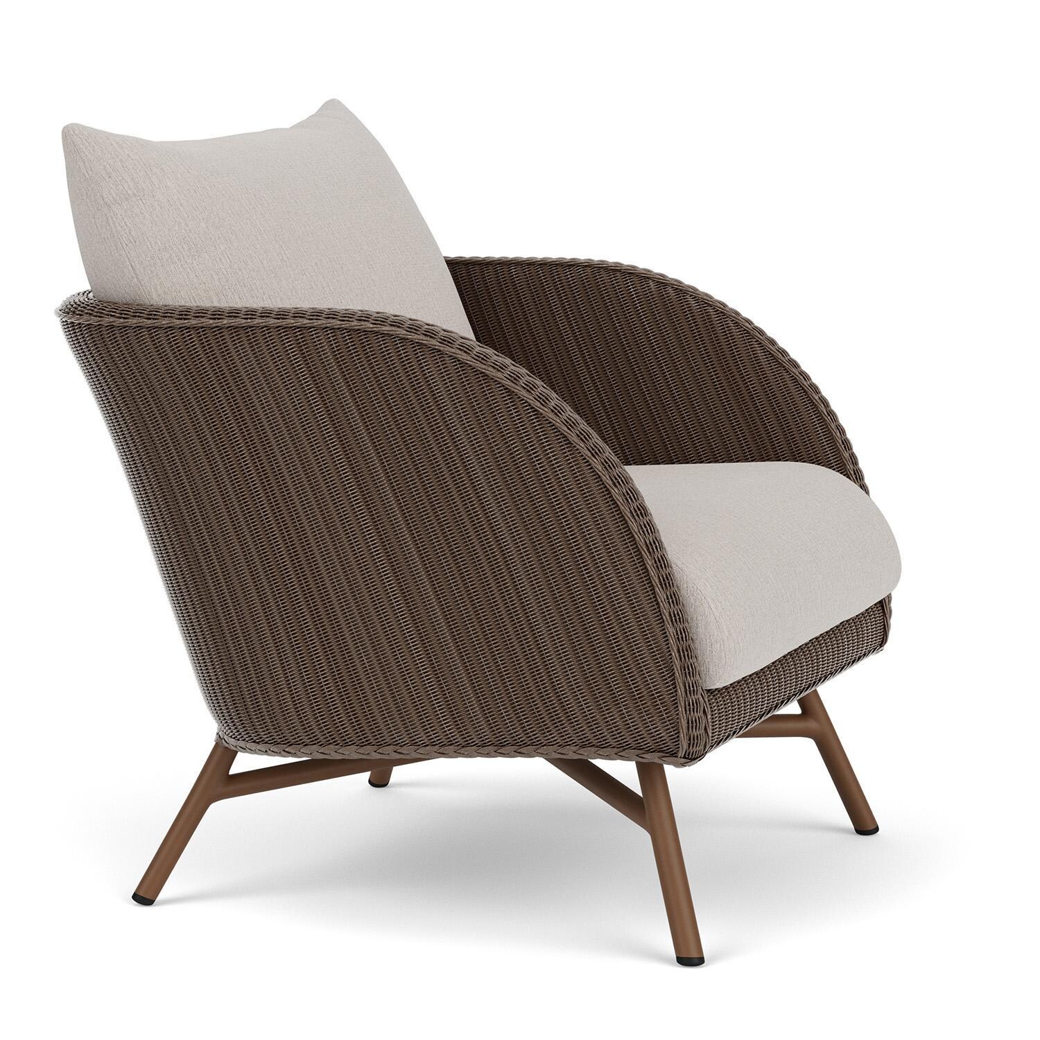 Lloyd Flanders Essence Lounge Chair W/Remy Cloud Fabric - Bark Finish - Angled thumbnail