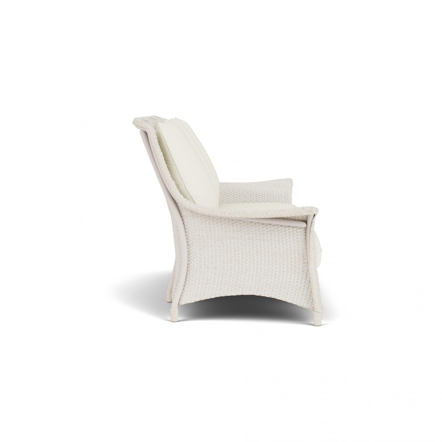 Lloyd Flanders Mandalay Sofa In Antique White Finish With Sailcloth Salt Fabric - Side thumbnail