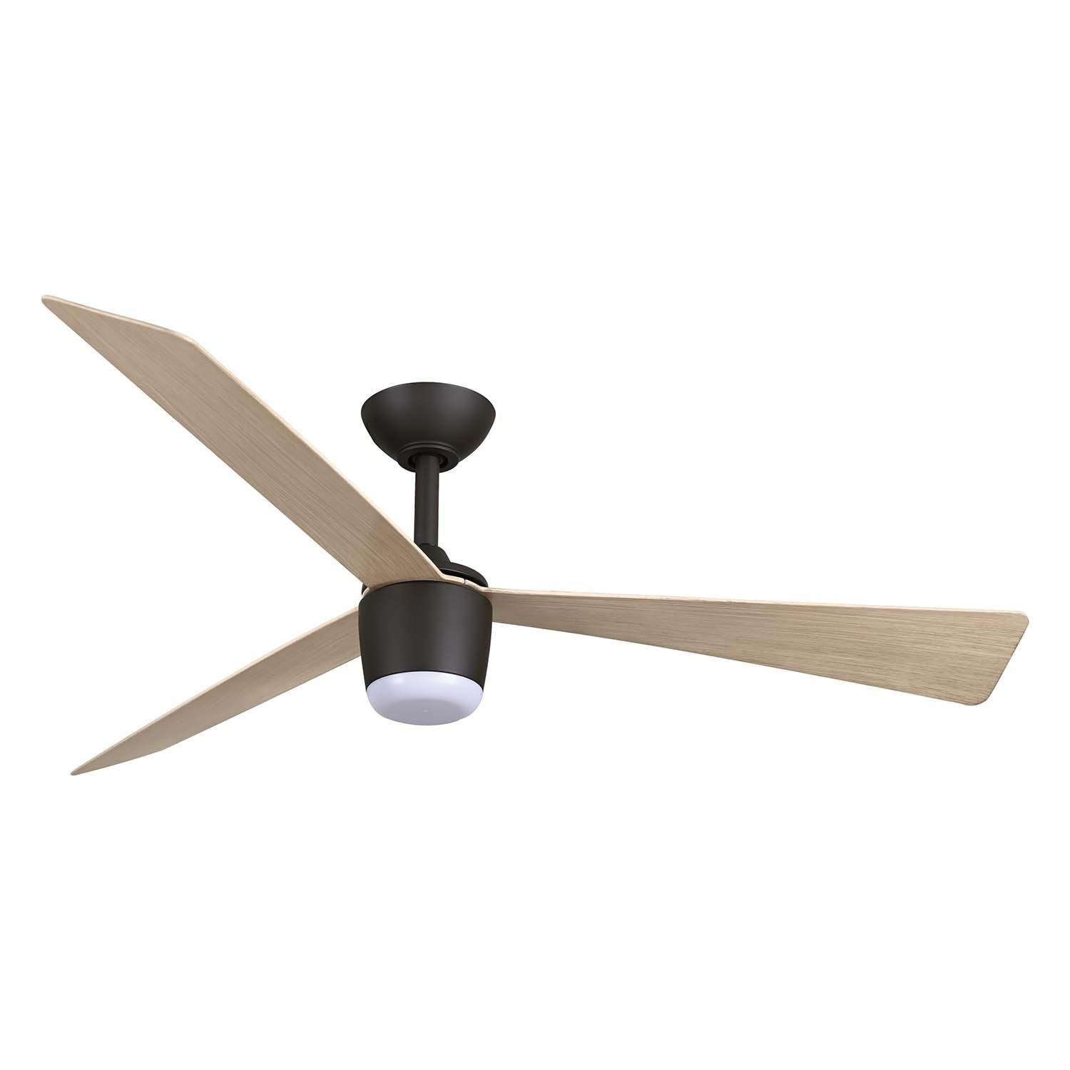 52-in F744L-DB/ASW Elavan Fan in Dark Bronze w/ Ashwood Blades by Minka-Aire - White Background thumbnail