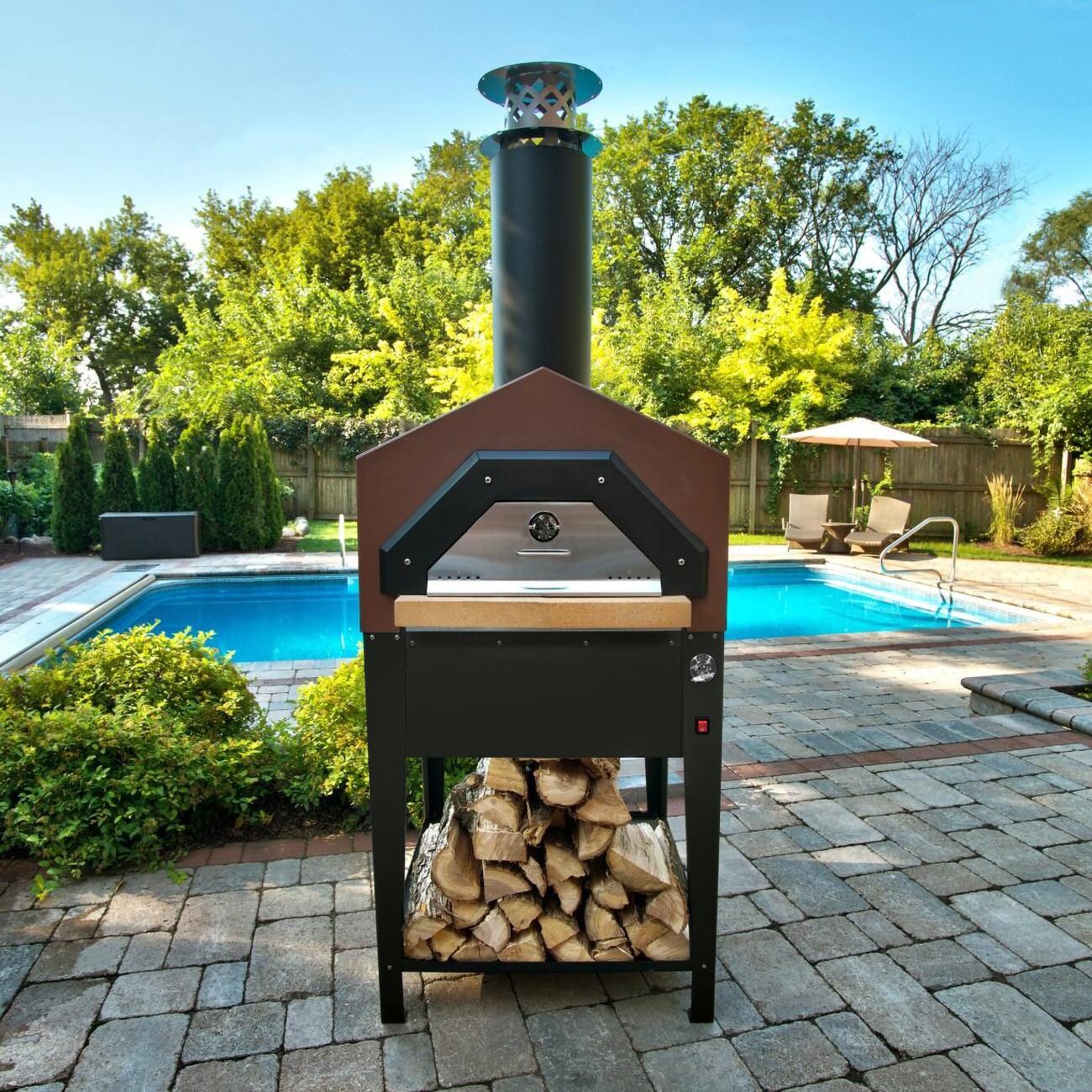 Chicago Brick Oven Americano Hybrid Pizza Oven On Stand - Lifestyle View thumbnail