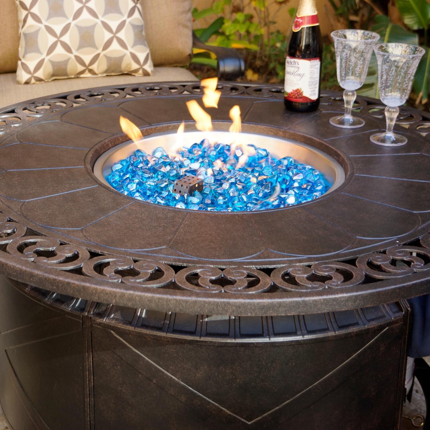 Darlee DL708-5PCR-35QB Elisabeth Cast Aluminum 47 Inch Fire Pit Table thumbnail