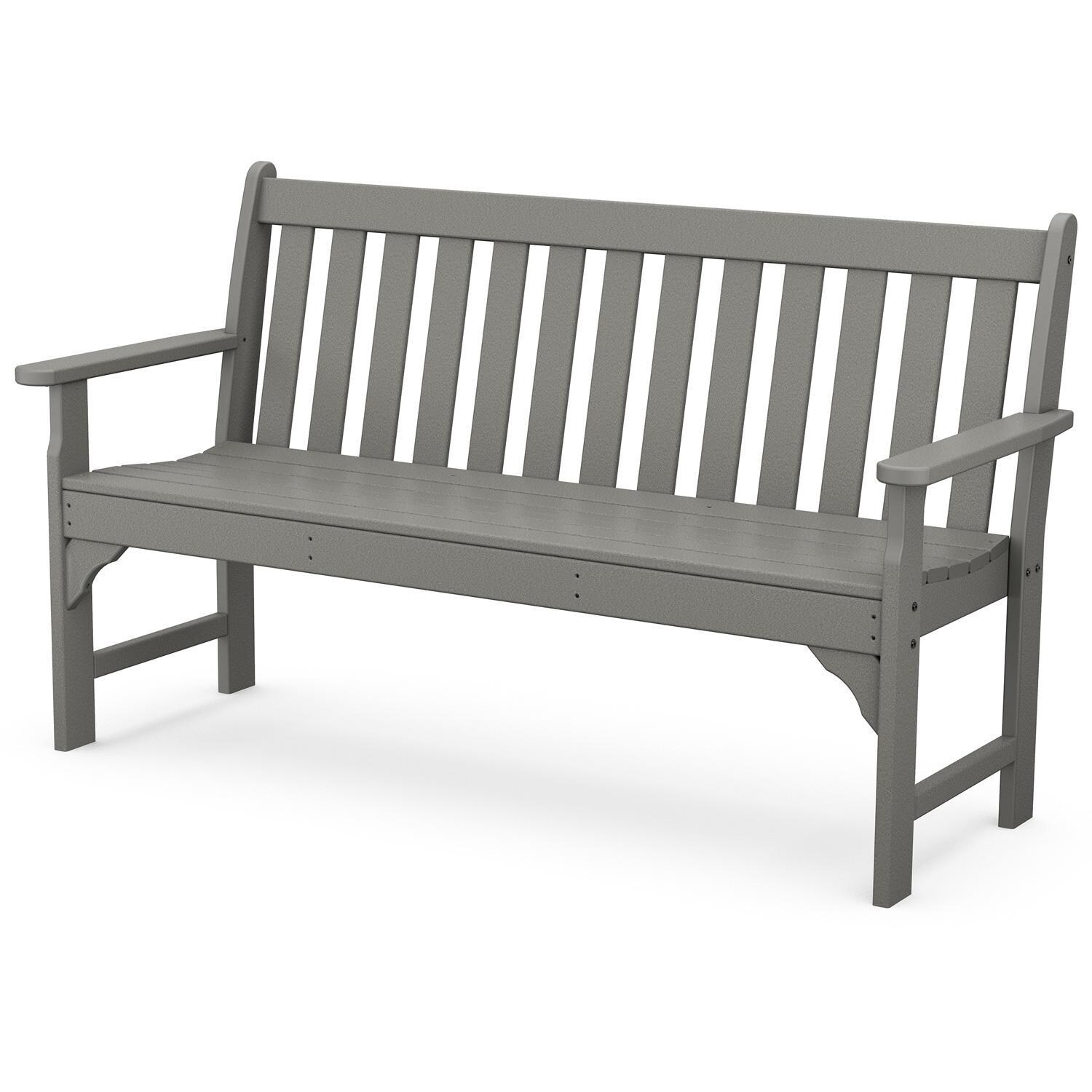Vineyard 60 Inch Recycled Plastic Bench in Slate Gray by POLYWOOD