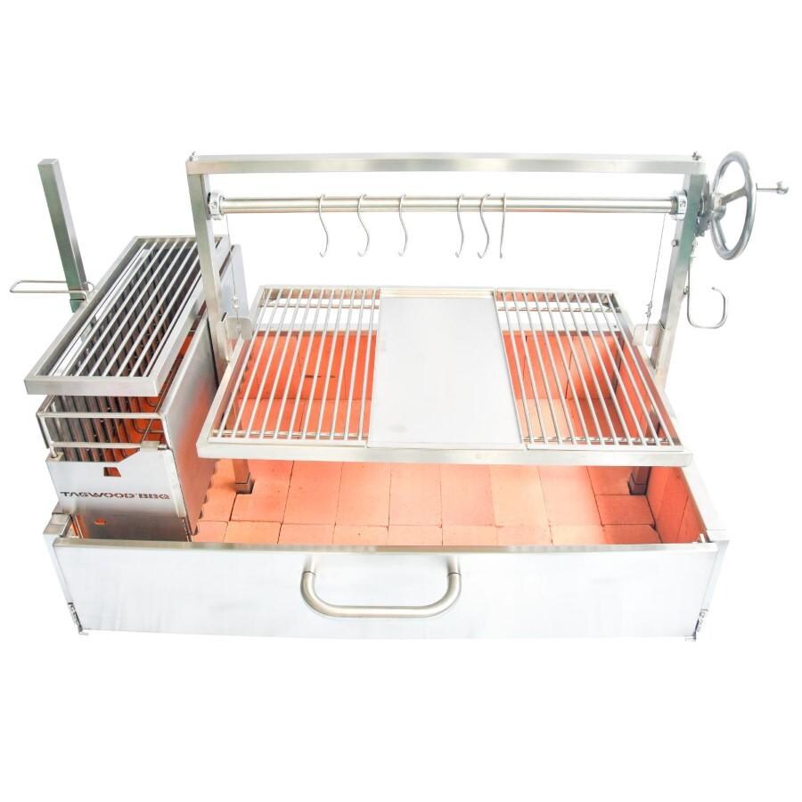 Tagwood BBQ BBQ25SS XL Built-In Argentine Santa Maria Wood Fire & Charcoal Grill - Top View - White Background thumbnail