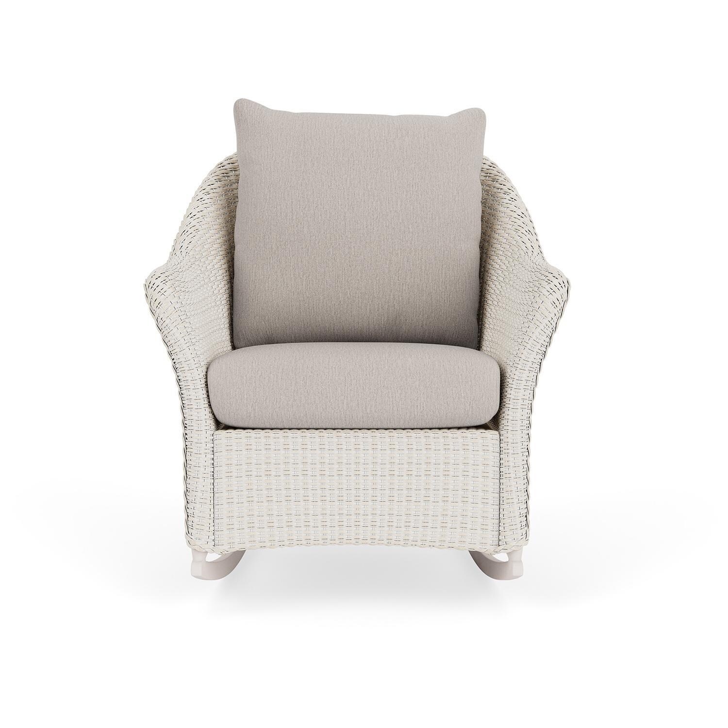 Lloyd Flanders Weekend Retreat Lounge Rocker in Antique White Finish W/ Remy Cloud Fabric thumbnail