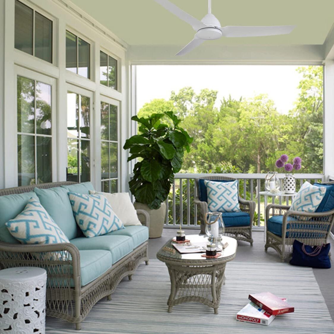 Minka-Aire F753-WHF Java 54-Inch 3-Blade Ceiling Fan in Flat White Finish w/ Flat White Blades - Lifestyle thumbnail