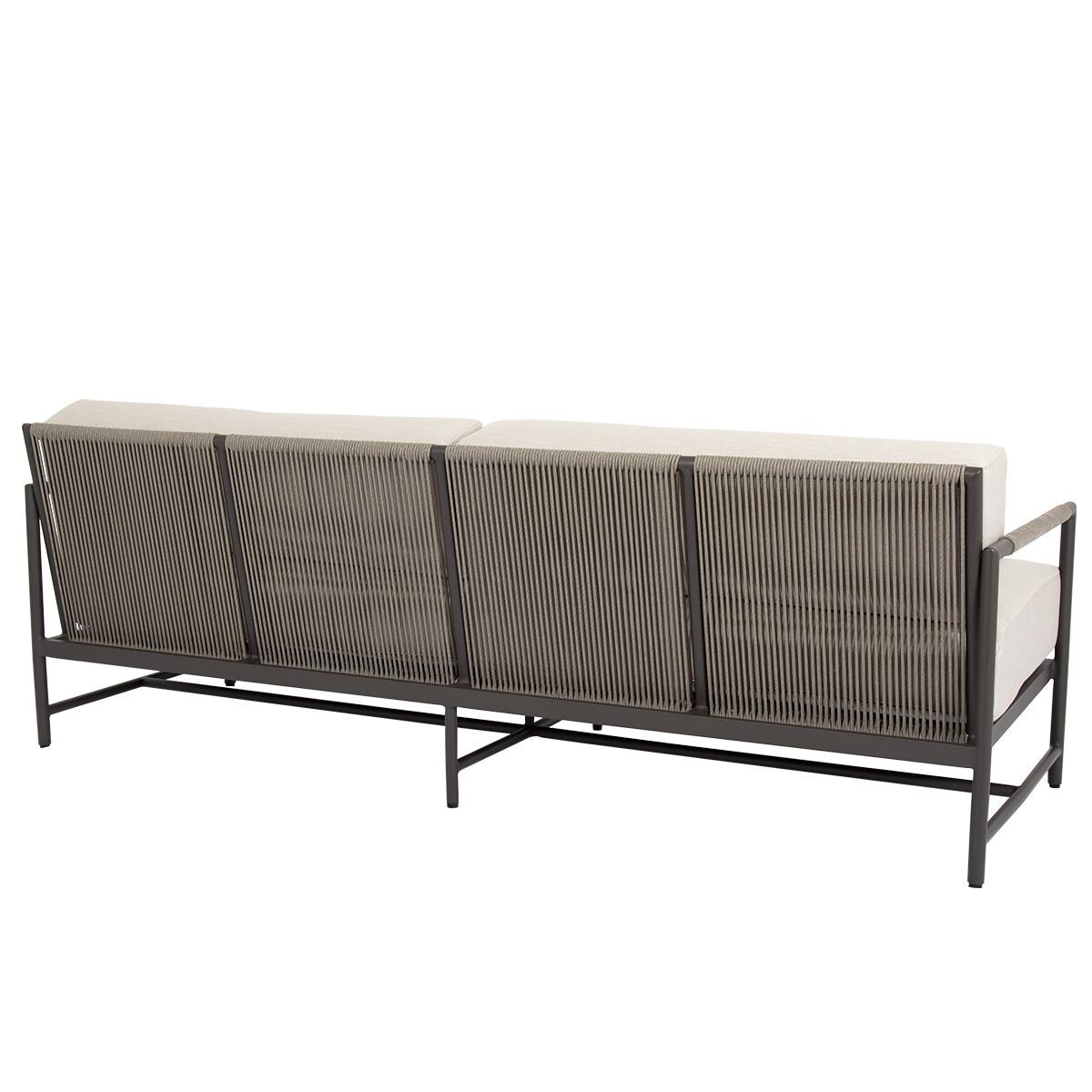 Sunset West - 4601-23-57005 - Pietra Rope & Aluminum Patio Sofa W/ Sunbrella Echo Ash Cushions - Rear View thumbnail