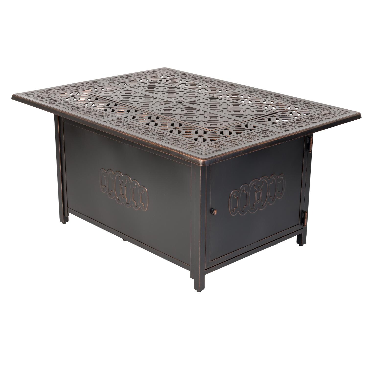 Ultimate Patio SC62743 Cabin Parc 48-Inch Rectangular Aluminum Propane Fire Pit Table - Full View thumbnail
