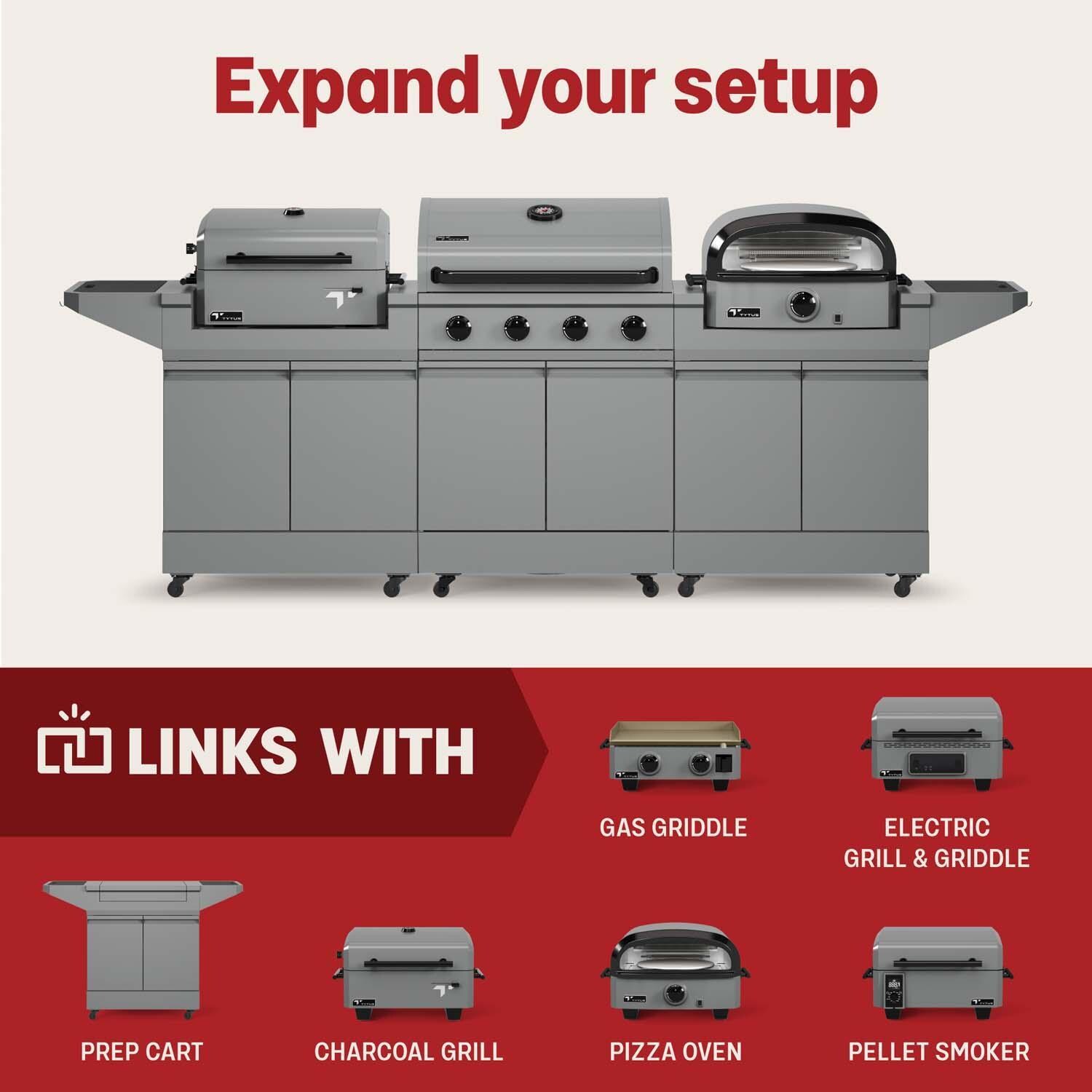 TYTUS TDT-011-GMOD Anaheim 32 Inch Propane Gas Grill - Expand Your Setup - Detail thumbnail