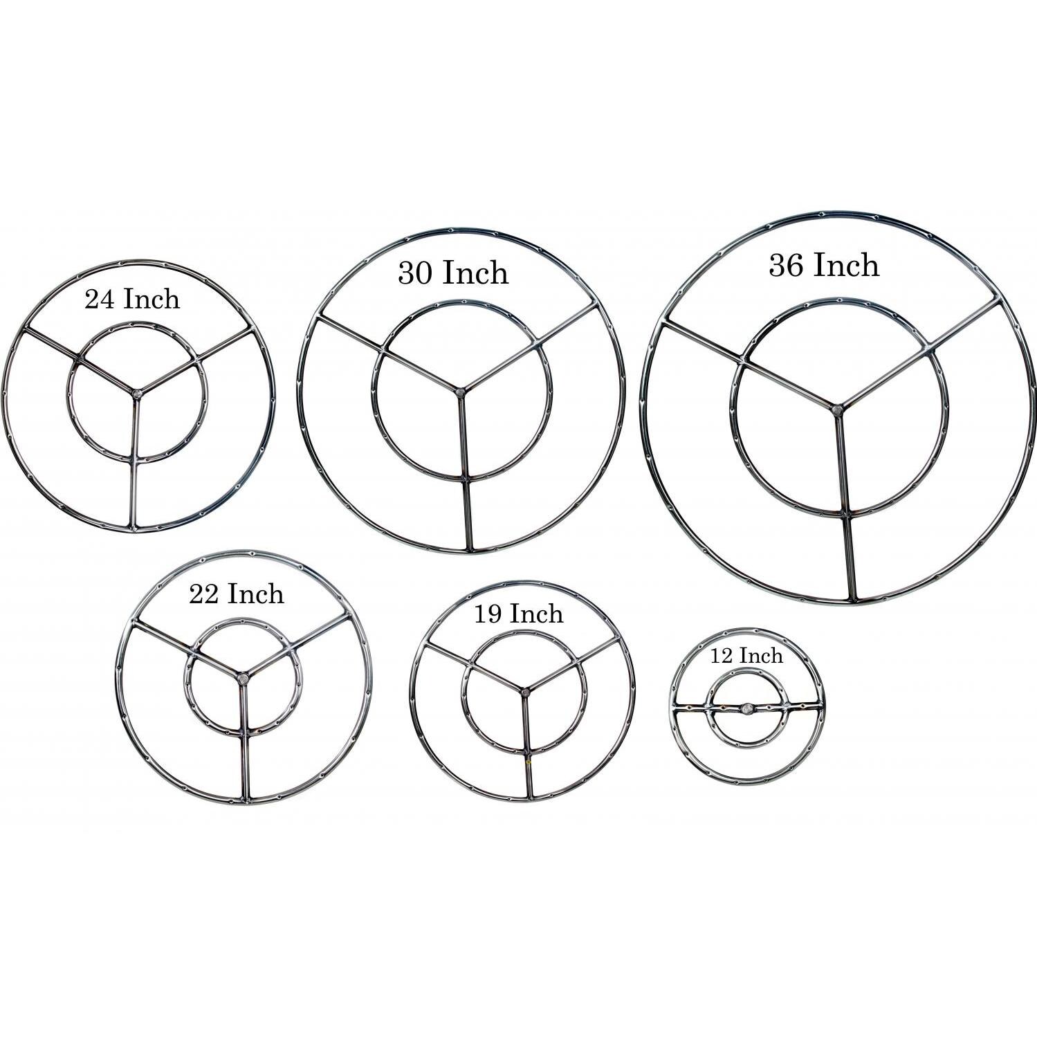 Alpine Flame 30-Inch Stainless Round Double Natural Gas Fire Pit Ring Burner - Ring Sizes thumbnail
