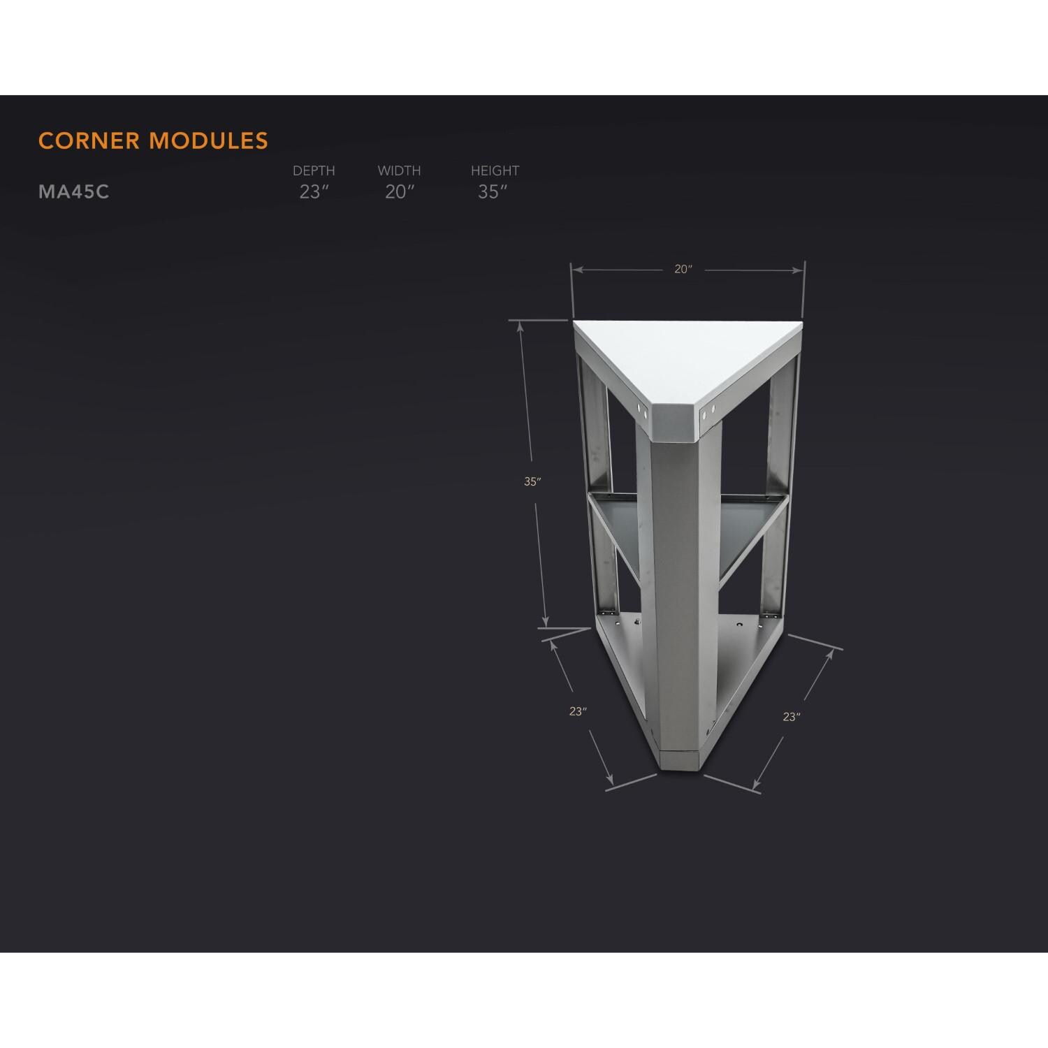 Mont Alpi MA45C 45 Corner Cabinet Module - Dimensions thumbnail