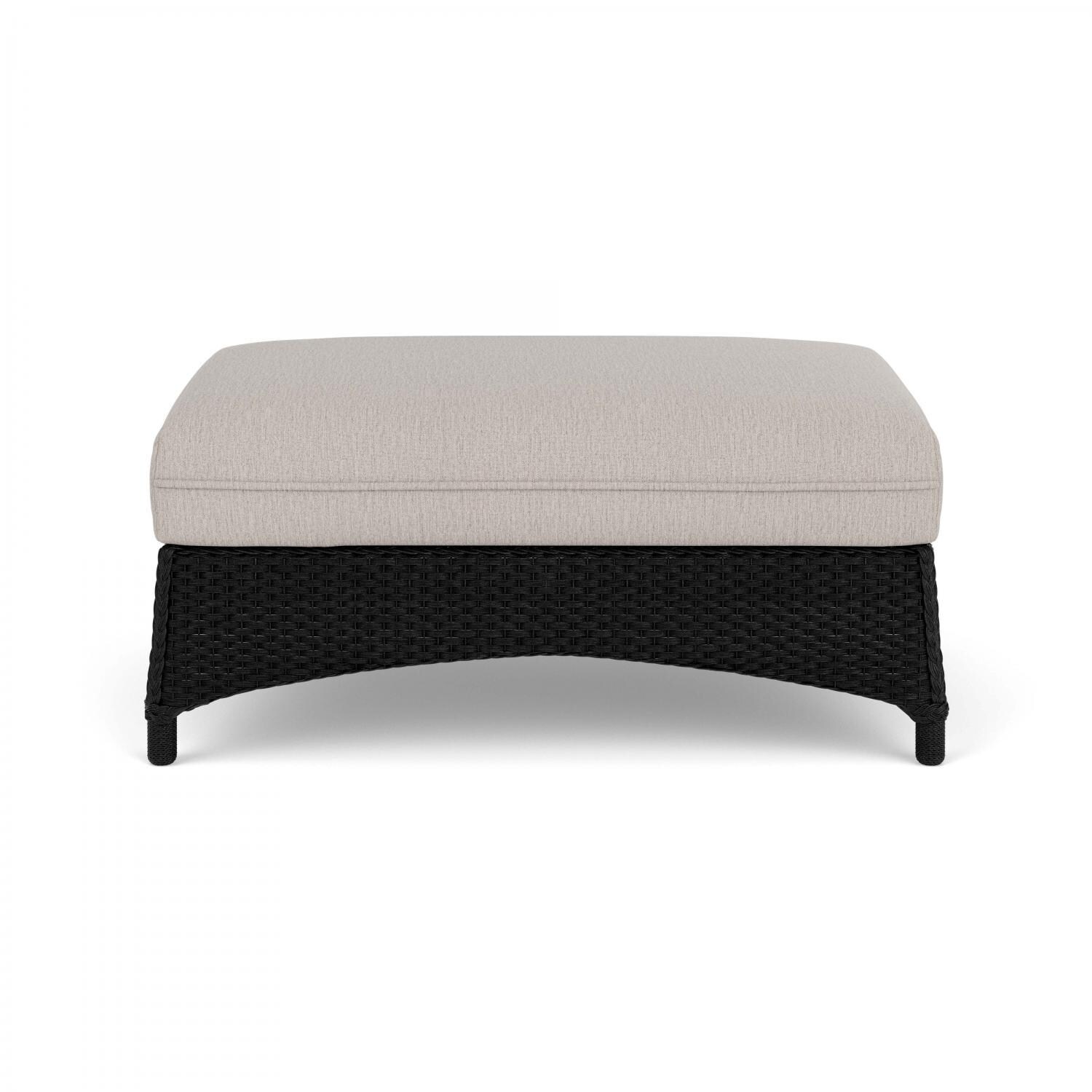 Lloyd Flanders Mandalay Large Ottoman in Ebony Finish with Remy Cloud fabric thumbnail