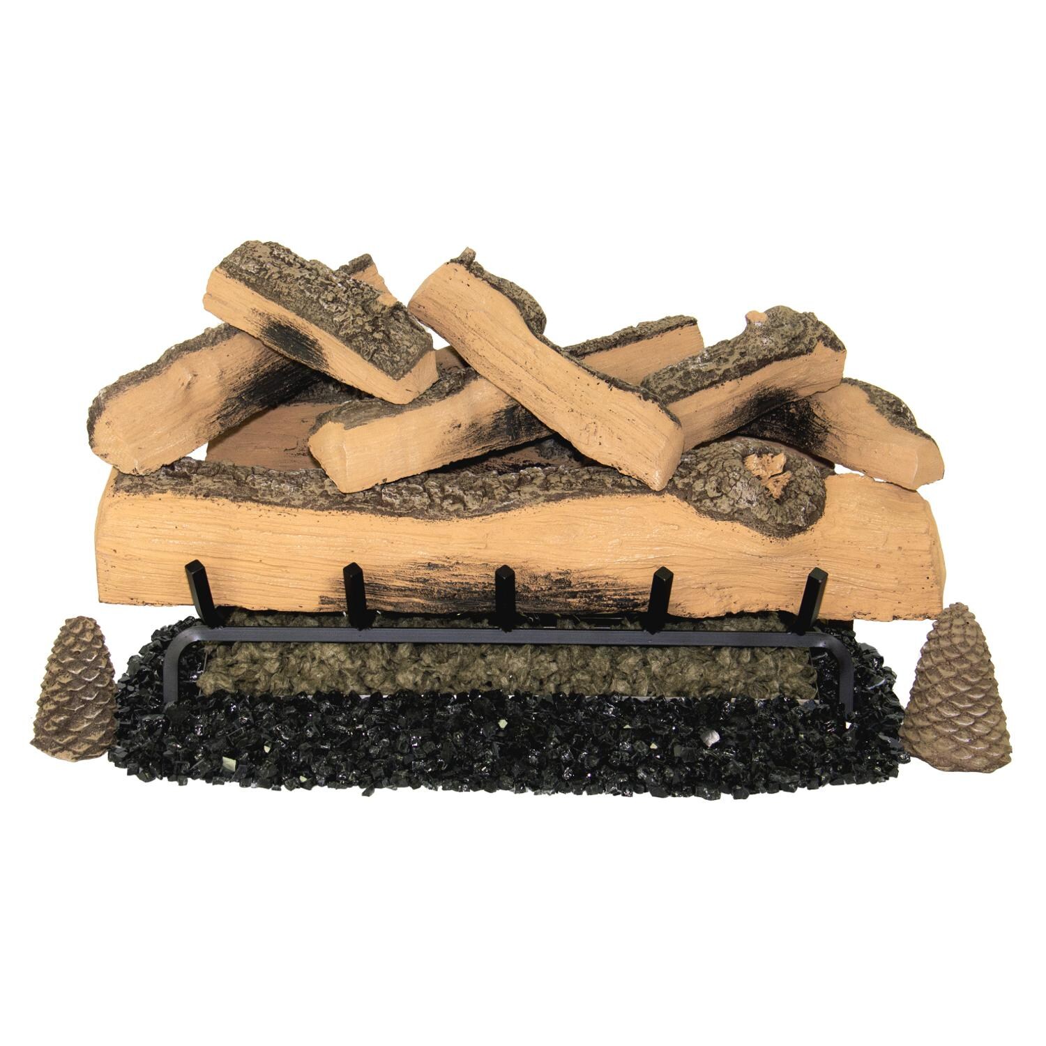 Firenado 30-Inch Split Oak Gas Log Set With Vented Natural Gas Firenado Burner - White Background thumbnail