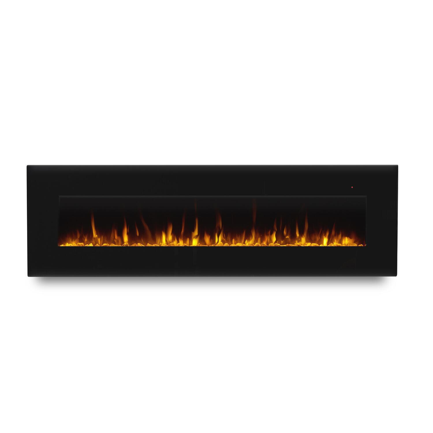 Real Flame 1360E-BK Corretto 72-Inch Wall Mount Electric Fireplace - Black - Clear Glass - Orange Flame thumbnail