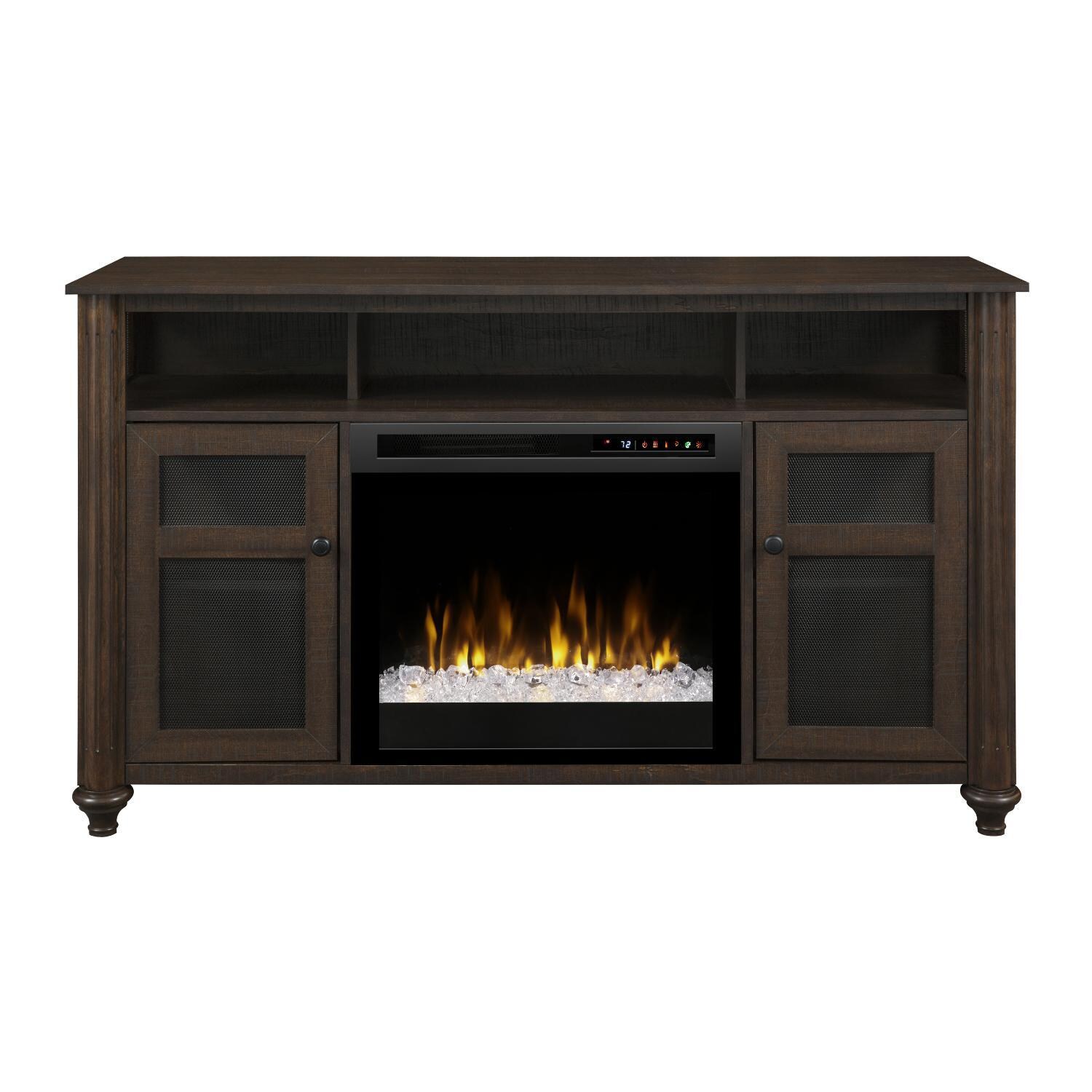 Dimplex - GDS23G8-1904GB - Xavier 56-Inch Media Console Electric Fireplace - Glass Ember Bed - Warm Grainery Brown
