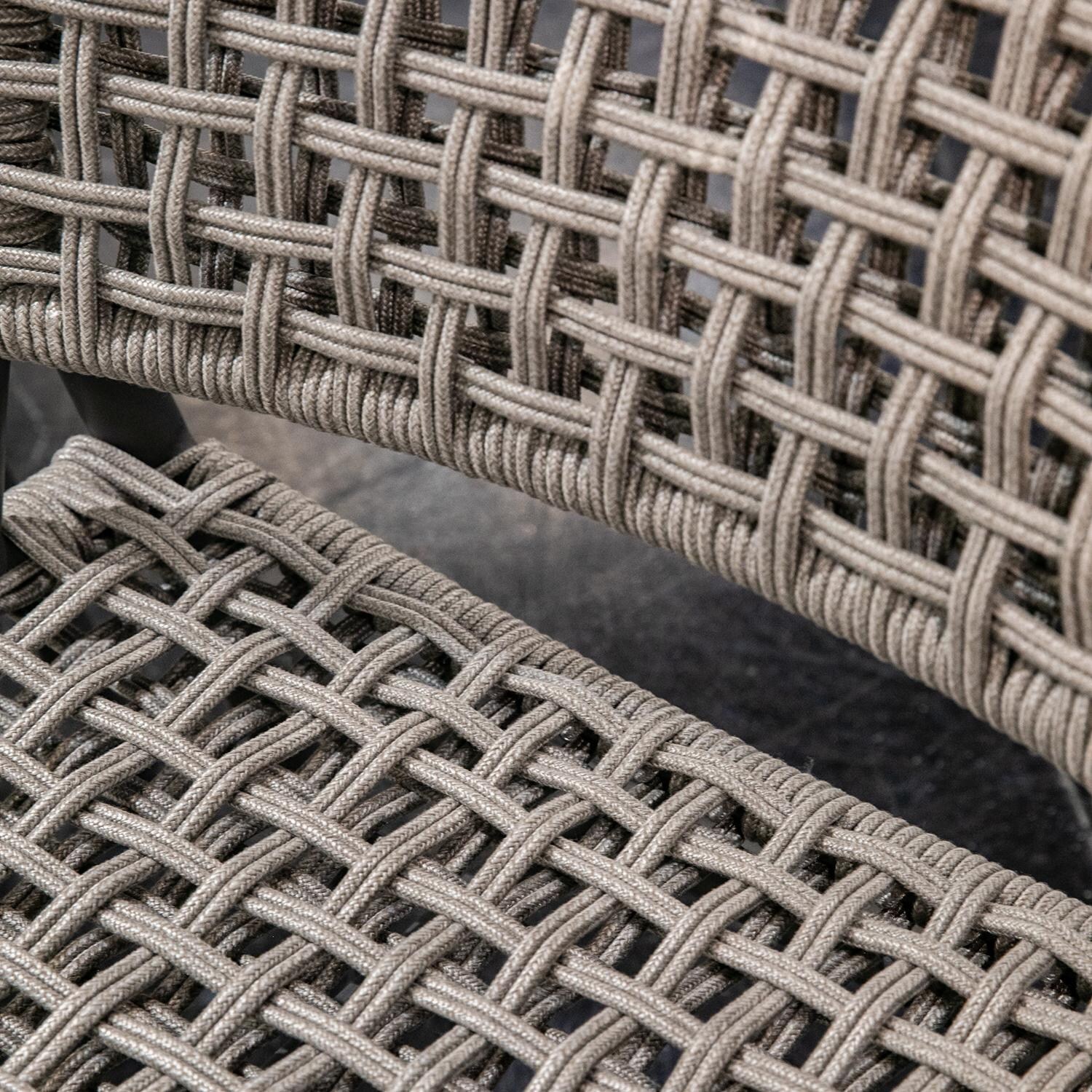 Grigio 3 Person Aluminum Bench Sofa in Graphite by Sunset West - Wicker - Detail thumbnail