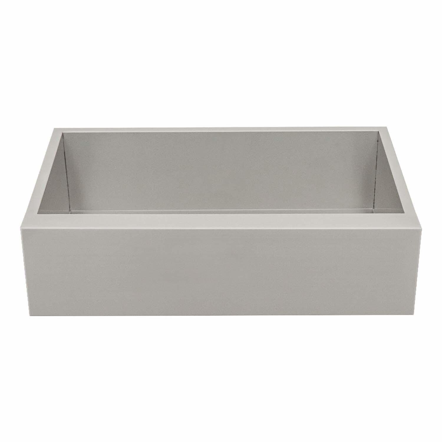 RCS RSNK3A Stainless Steel Farm House Outdoor Sink w/ Wire Grate and Cutting Board - Front View - White Background thumbnail
