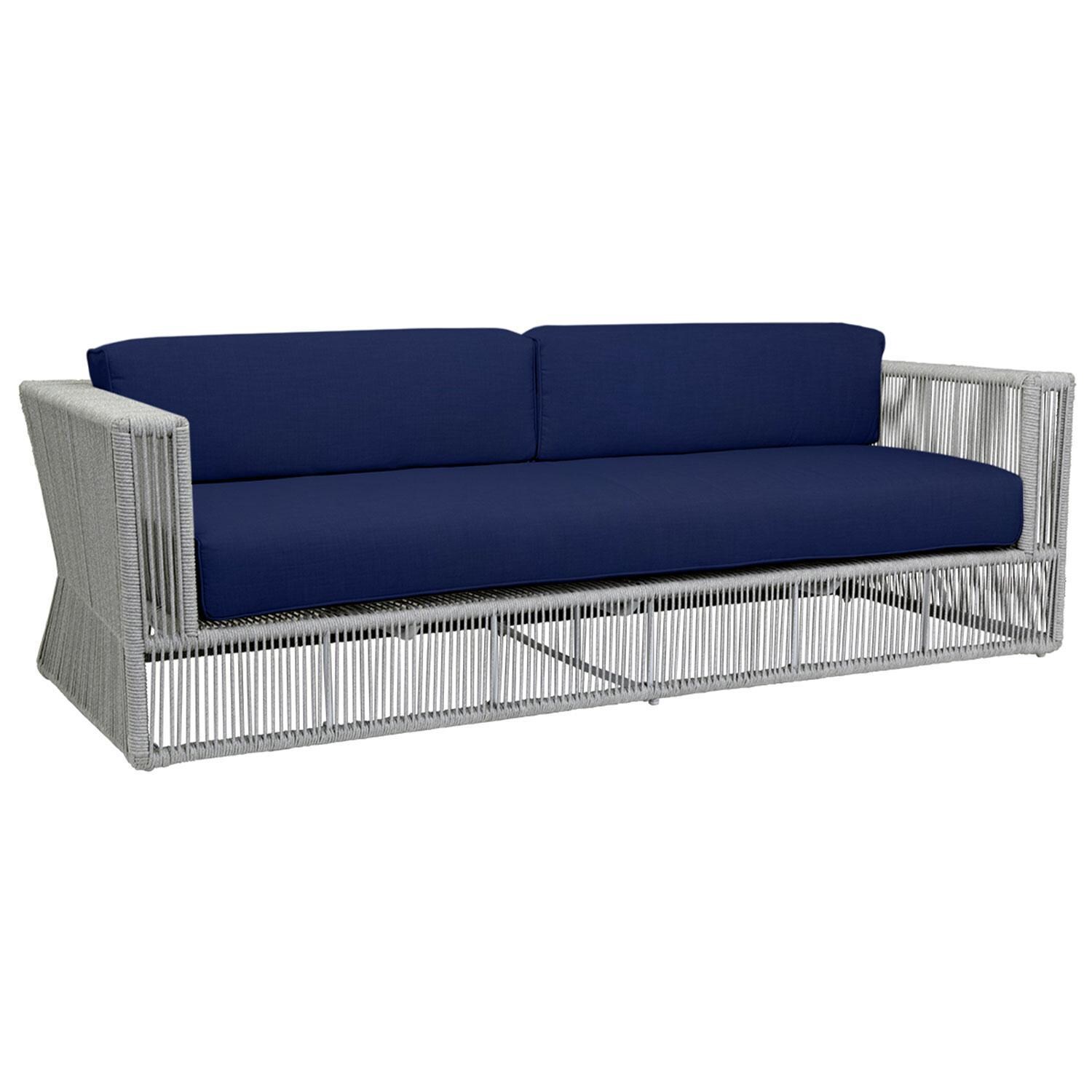Miami Olefin Rope Patio Sofa in Echo Midnight w/ Self Welt By Sunset West