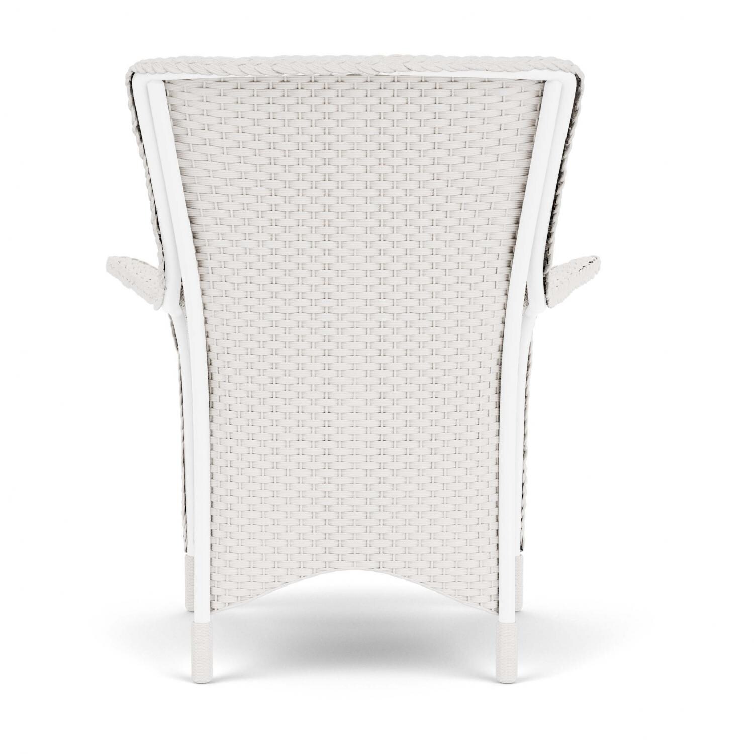 Lloyd Flanders Mandalay Dining Armchair in White Finish with Demo Skyway fabric - Back thumbnail
