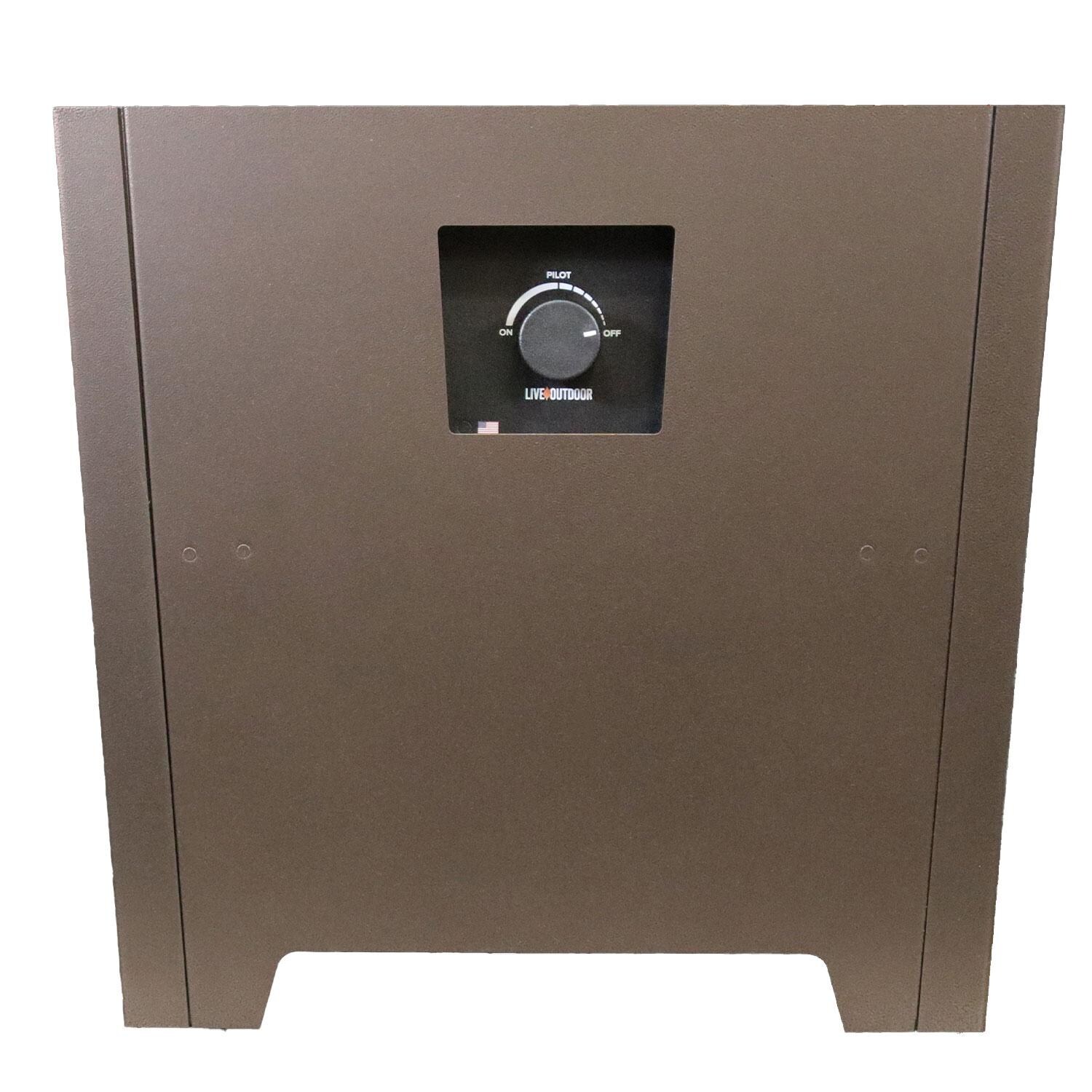 Firestorm FS2BRNLP 2 Series 18 Inch Propane Portable Square Powder-Coated Steel Fire Pit - Brown by Live Outdoor - Display - White Background thumbnail