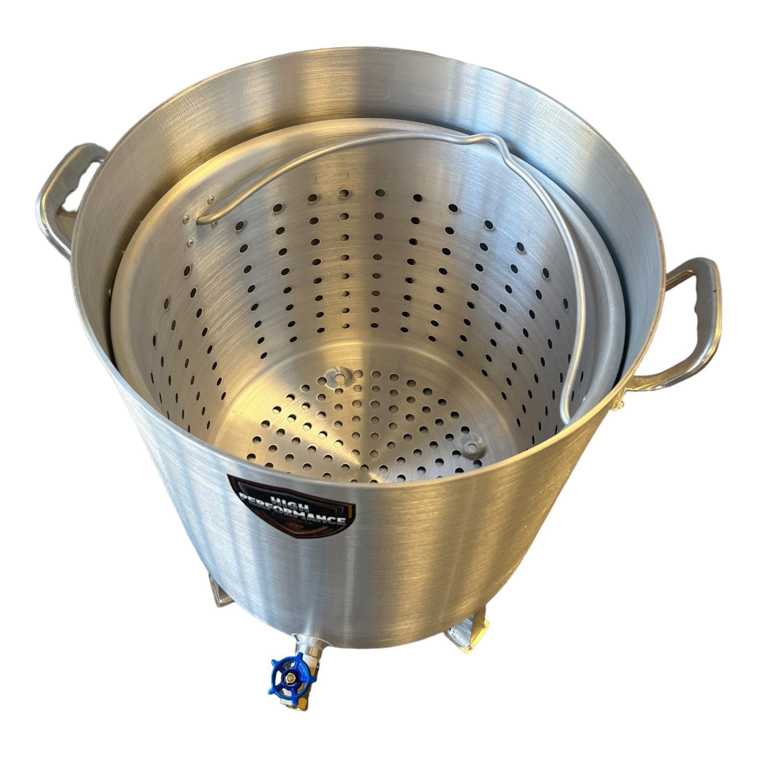 High Performance Cookers PW100-BTJ-VLV075 100 Quart Powered Seafood/Crawfish Cooker - Powered Top View - White Background thumbnail
