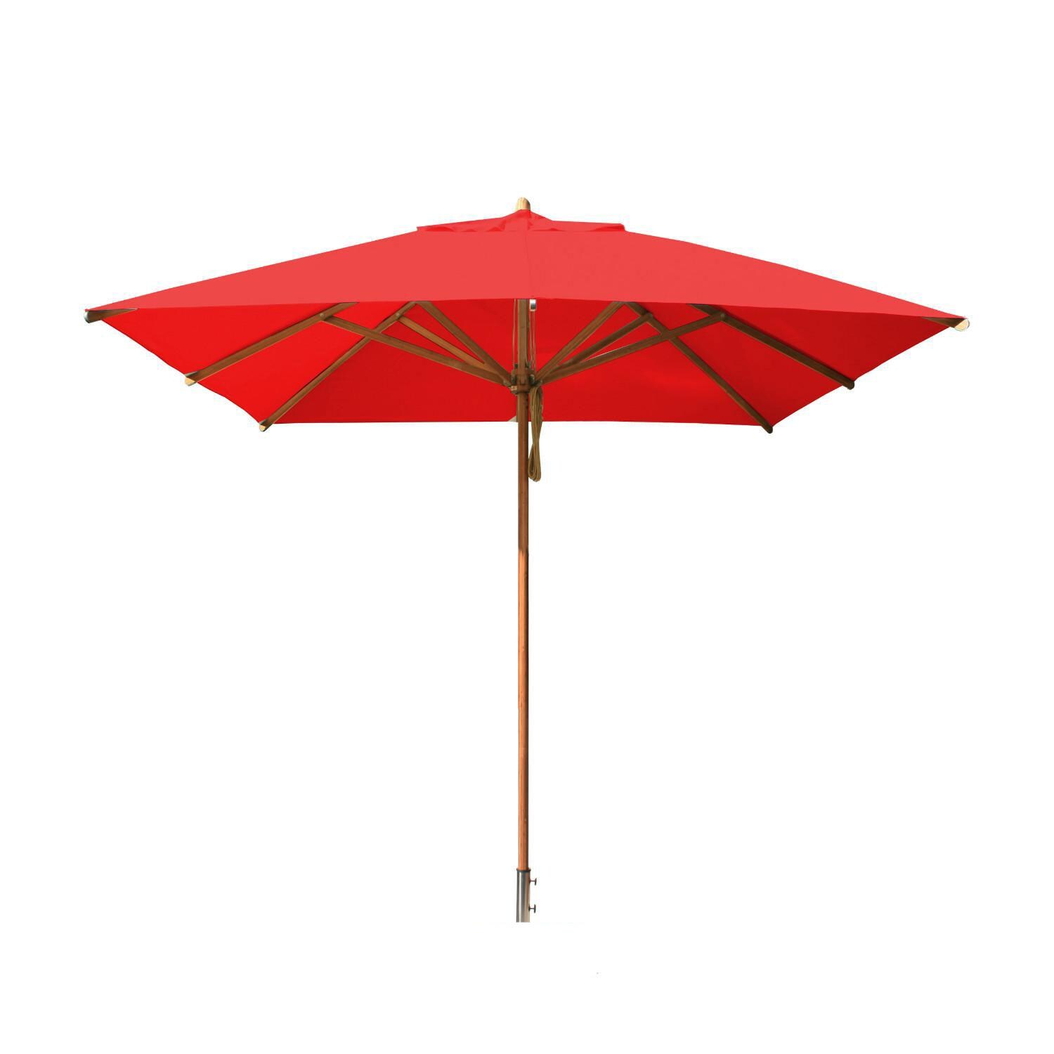 Bambrella Levante 8 1/2 Ft. Square Market Umbrella With Red Canopy (Umbrella Base Not Included) thumbnail