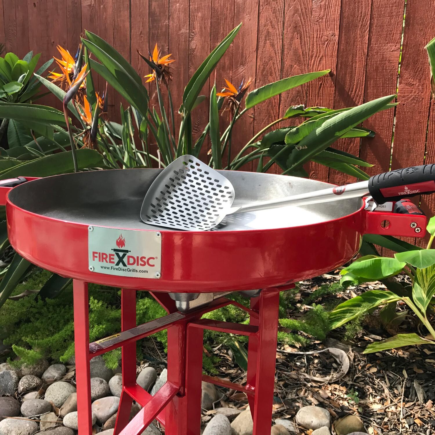 FireDisc TCGSKM Ultimate Frying Weapon 22-Inch Perforated Spatula - Shown With FireDisc Cooker thumbnail