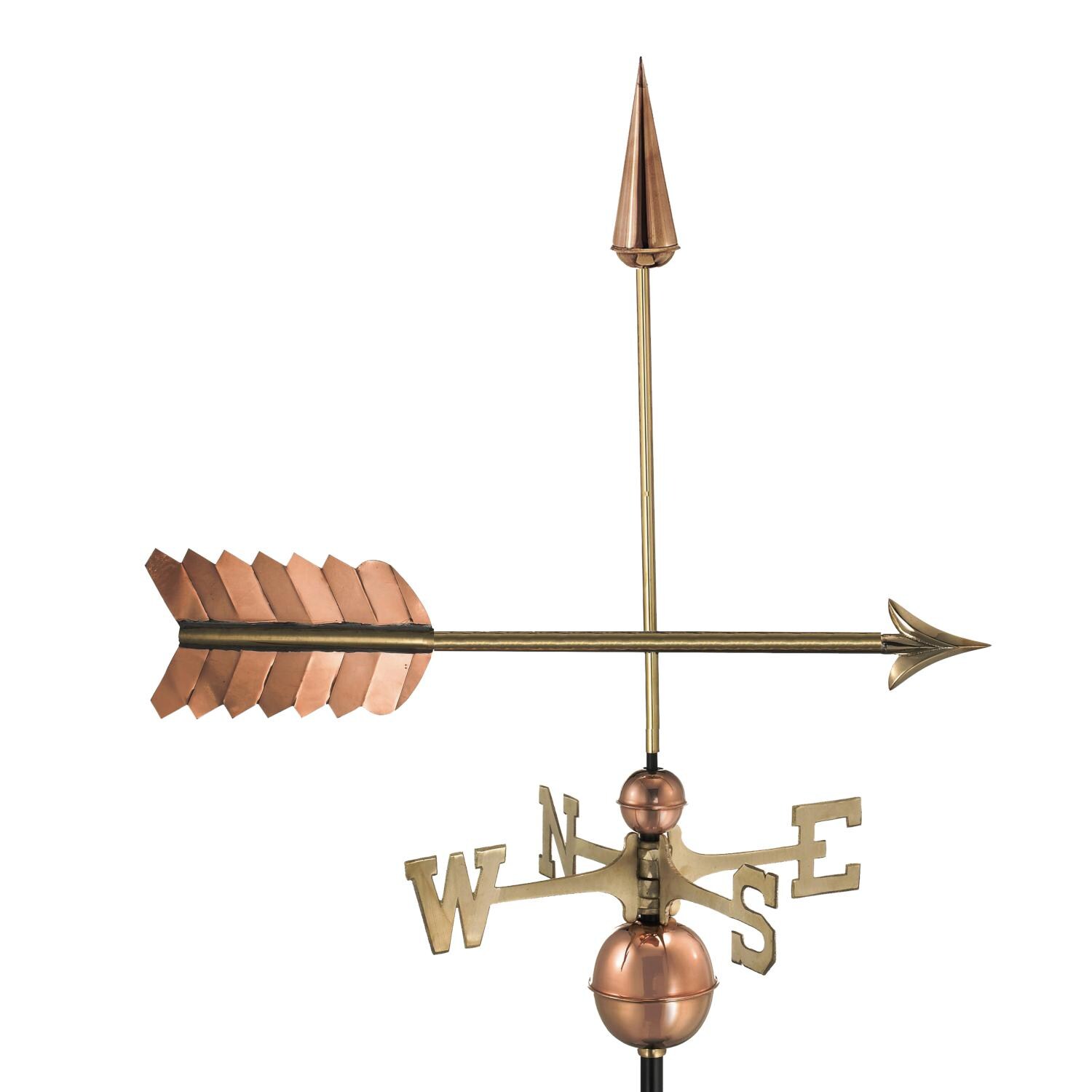 Arrow Weathervane By Good Directions - Polished Copper - Side View thumbnail