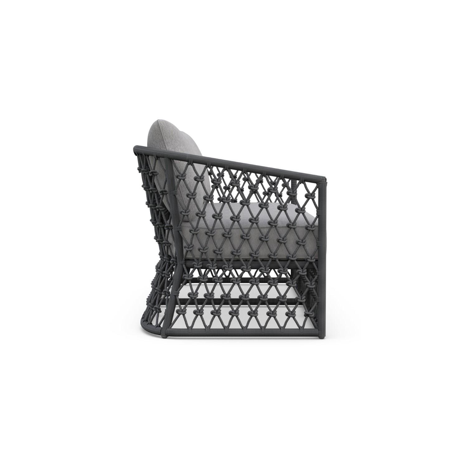 Azzurro Living AME-R07S3-CU Amelia Woven Rope Sofa in Ash/Fog - Side - White Background thumbnail