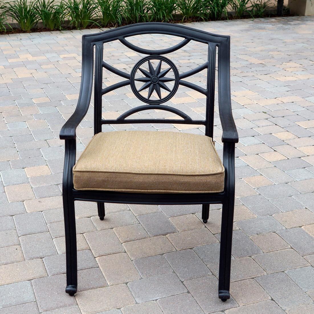 Darlee Ten Star 11-Piece Patio Dining Set (with 2 Swivel Rockers) with Cushions and 42 X 12 Inch Rectangular Extension Table - Dining Chair W/ Cushion - Lifestyle thumbnail