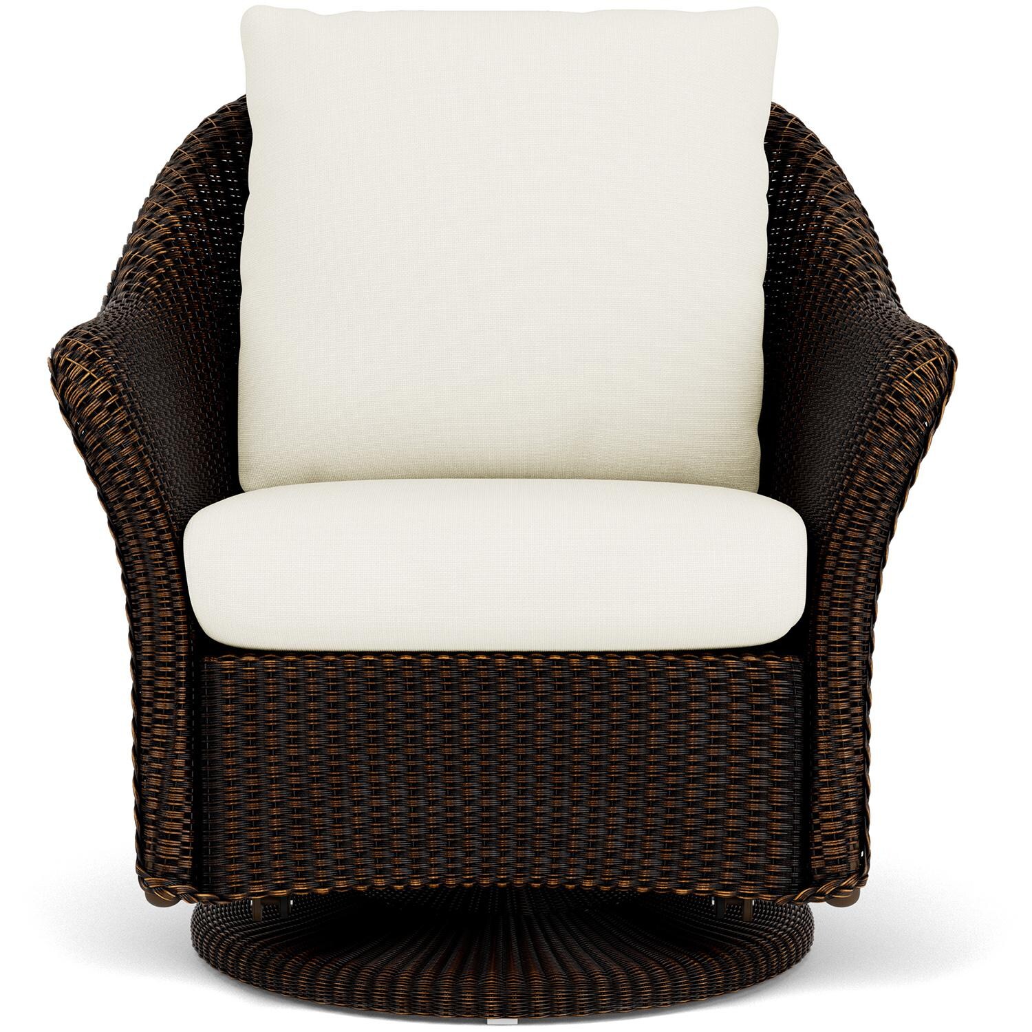 Lloyd Flanders Weekend Retreat Swivel Glider Lounge Chair in Mink Finish W/ Sailcloth Salt Fabric thumbnail