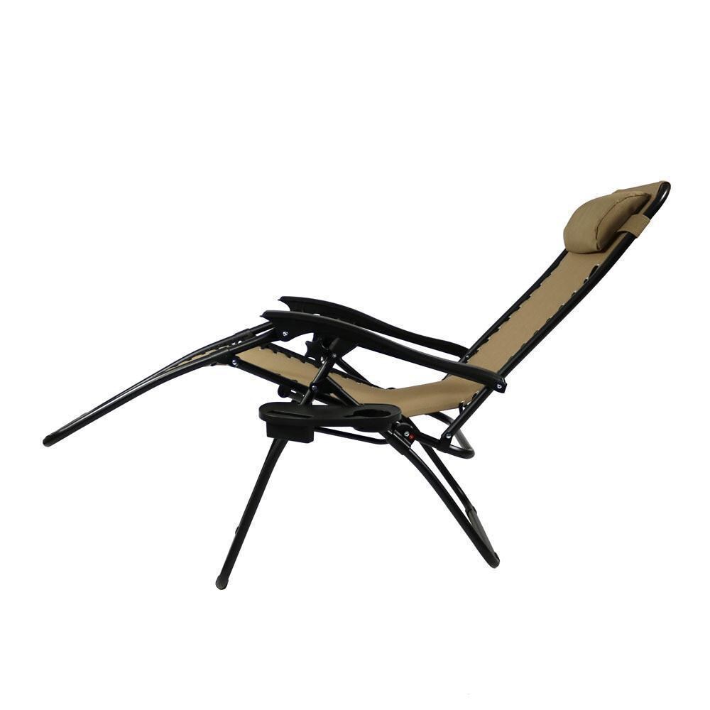 Ultimate Patio Oversized Zero Gravity Lounge Chair W/ Pillow & Cup Holder - Reclined Chair - White Background thumbnail