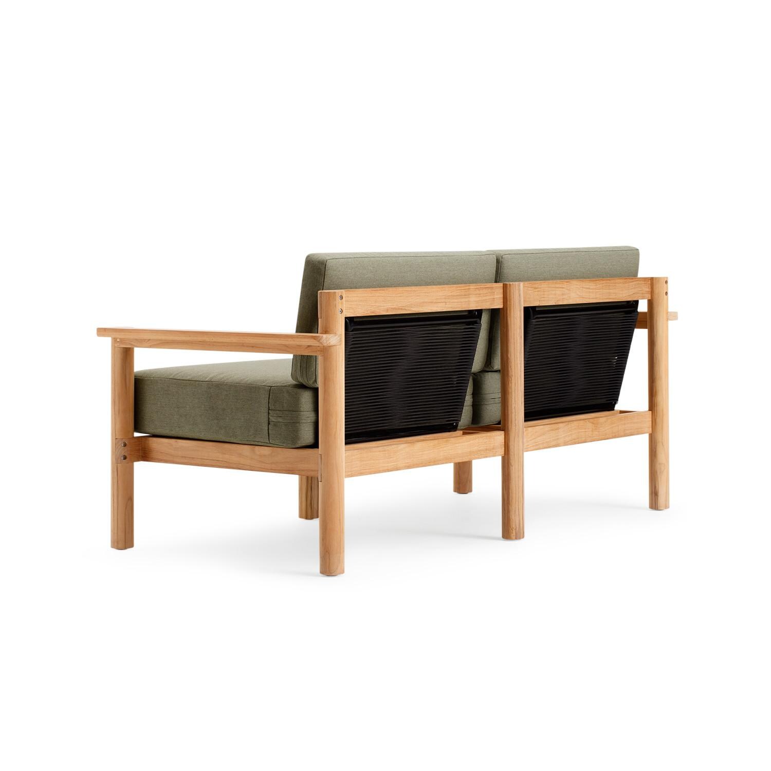 Neighbor HVN-LOVE-LE-2 Loveseat W/ Teak Arms - Rear View thumbnail