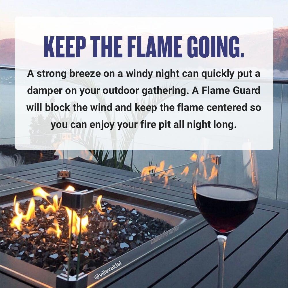 BBQGuys Signature FG-LCB-72 Polished Glass Flame Guard For 72-Inch Linear Drop-In Fire Pit Pans - Keep The Flame Going thumbnail