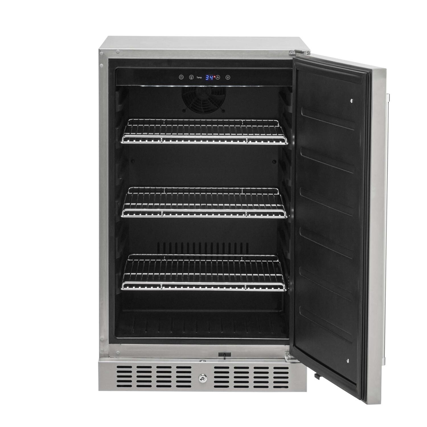 Coyote 21 Inch Built-In Refrigerator - C121R-S-R - Open - White Background thumbnail